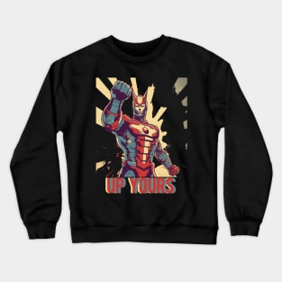 Ultraman Super Hero Parody Propaganda Retro Style Crewneck Sweatshirt